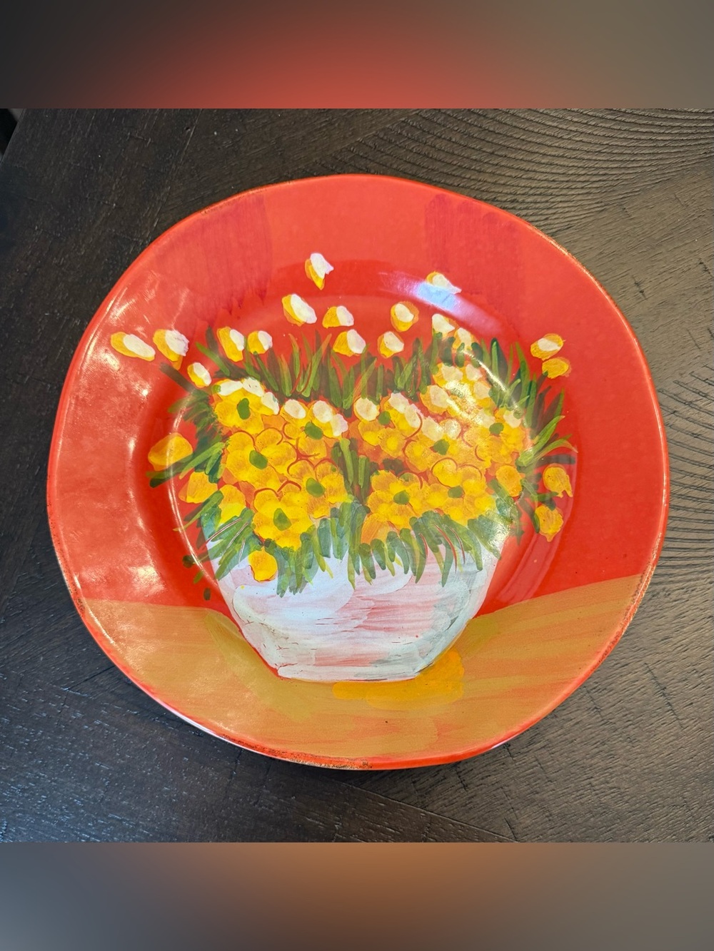 Vietri Italy Sara’s Flowers Spanish Broom Salad Plate 9” Discontinued